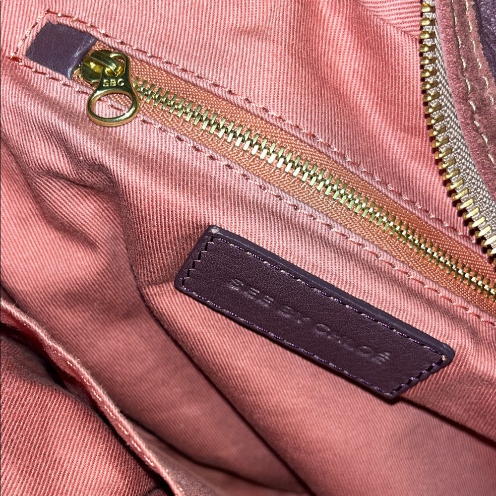 See By Chloe Brown Leather Shoulder Bag with Tan Accents - Picture 6 of 14